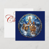 Kerst Kerk Wenskaart Feestdagenkaart (Voorkant / Achterkant)