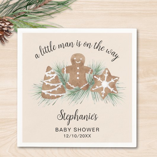Kerst Kerkbrood Jongens Baby Shower Servet