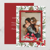 Kerst Kersen Foto Vakantie Collectie Feestdagenkaart (Voorkant / Achterkant)