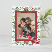 Kerst Kersen Foto Vakantie Collectie Feestdagenkaart (Staand voorkant)