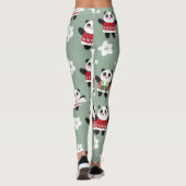 Kerst Kersenbloesem Panda Leggings (Achterkant)