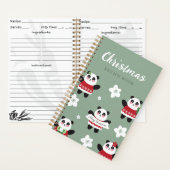 Kerst Kersenbloesem Panda Notitieboek (Binnen)