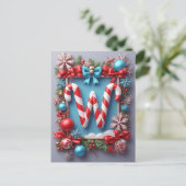 🎄 Kerst Kersenkrans Monogram W Feestdagenkaart (Staand voorkant)