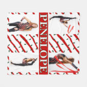 Kerst Kersenstrooisel 4 Foto Collage Fleece Deken (Voorkant (Horizontaal))