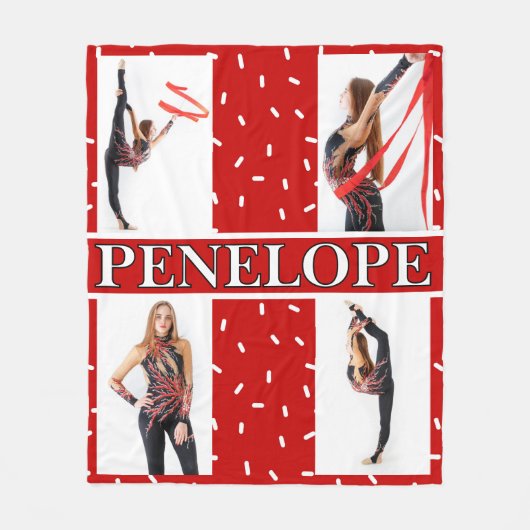 Kerst Kersenstrooisel 4 Foto Collage Fleece Deken (Voorkant)