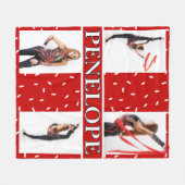 Kerst Kersenstrooisel 4 Foto Collage Fleece Deken (Voorkant (Horizontaal))