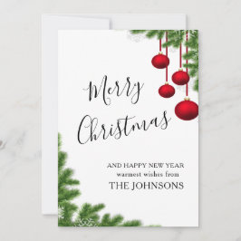 kerst-kerst-burgundy winterdennennaaldkegel feestdagenkaart