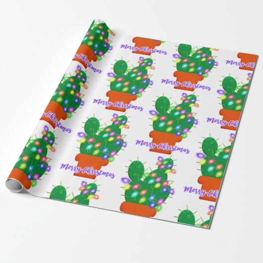 kerst - kerst cactus cadeaupapier (Uitgerold)