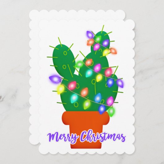 kerst - kerst cactus kaart (Voorkant / Achterkant)