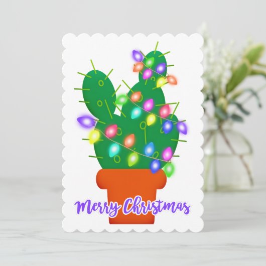 kerst - kerst cactus kaart (Staand voorkant)