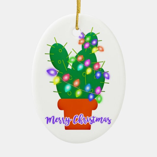 kerst - kerst cactus keramisch ornament (Voorkant)