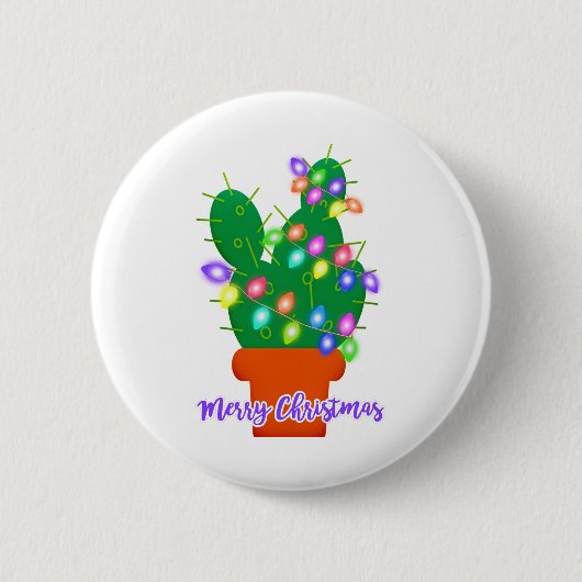 kerst - kerst cactus ronde button 5,7 cm (Voorkant)