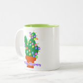 kerst - kerst cactus tweekleurige koffiemok (Voorkant links)