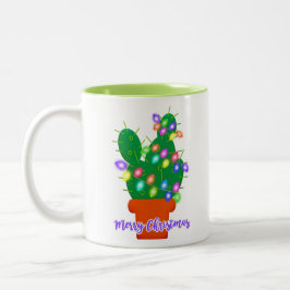 kerst - kerst cactus tweekleurige koffiemok