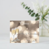 Kerst-kerst-champagnebril Feestdagenkaart (Staand voorkant)