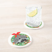 kerst kerst egel zandsteen onderzetter (Zijkant)