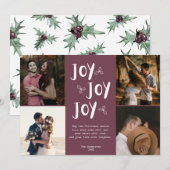 Kerst Kerst Foto Collage Rood Feestdagenkaart (Voorkant / Achterkant)