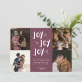 Kerst Kerst Foto Collage Rood Feestdagenkaart (Staand voorkant)