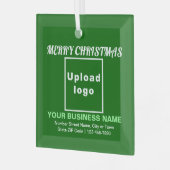 Kerst-kerst-groene vierkant, glazen versiering glas ornament (Voorkant links)