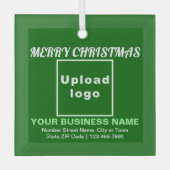 Kerst-kerst-groene vierkant, glazen versiering glas ornament (Voorkant)