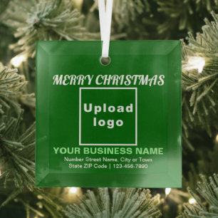 Kerst-kerst-groene vierkant, glazen versiering glas ornament