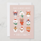 Kerst-Kerst Honden Feestdagenkaart (Voorkant)
