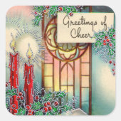 kerst kerst kerkfeestdag vierkante sticker (Voorkant)