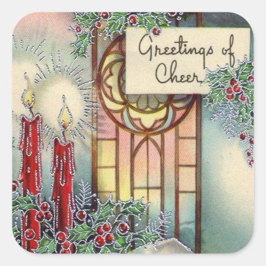 kerst kerst kerkfeestdag vierkante sticker (Voorkant)