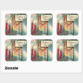 kerst kerst kerkfeestdag vierkante sticker (Vel)