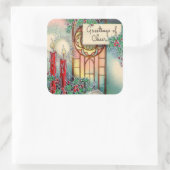 kerst kerst kerkfeestdag vierkante sticker (Tas)