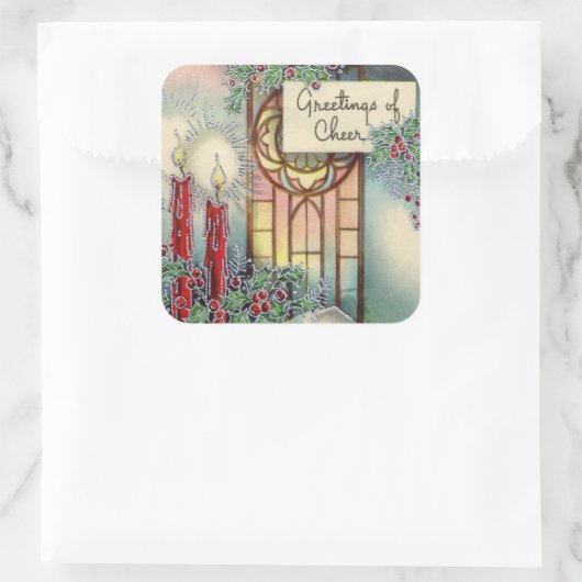 kerst kerst kerkfeestdag vierkante sticker (Tas)