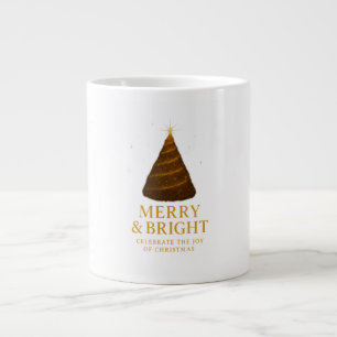 Kerst Kerst Kerst Gouden Glitter Reuzenmok Grote Koffiekop