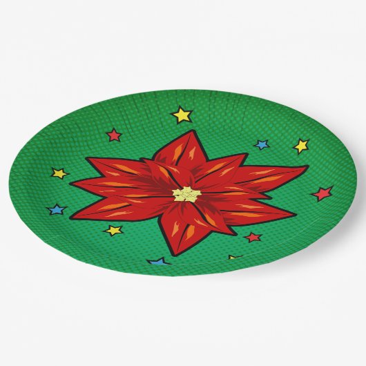 Kerst-kerst-kerst in Poinsettia Papieren Bordje (Gekanteld)