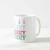 Kerst Kerst Kerst met Pastel Boho Kerstbomen Koffiemok (Voorkant rechts)
