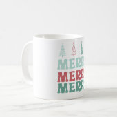 Kerst Kerst Kerst met Pastel Boho Kerstbomen Koffiemok (Voorkant links)