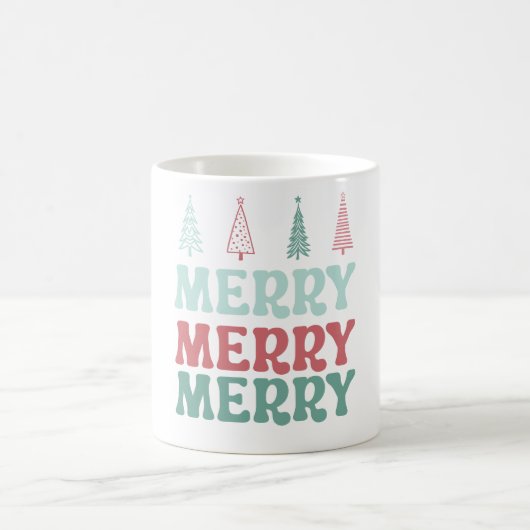 Kerst Kerst Kerst met Pastel Boho Kerstbomen Koffiemok (Center)