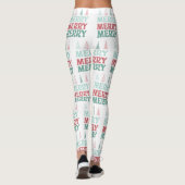 Kerst Kerst Kerst met Pastel Boho Kerstbomen Leggings (Achterkant)