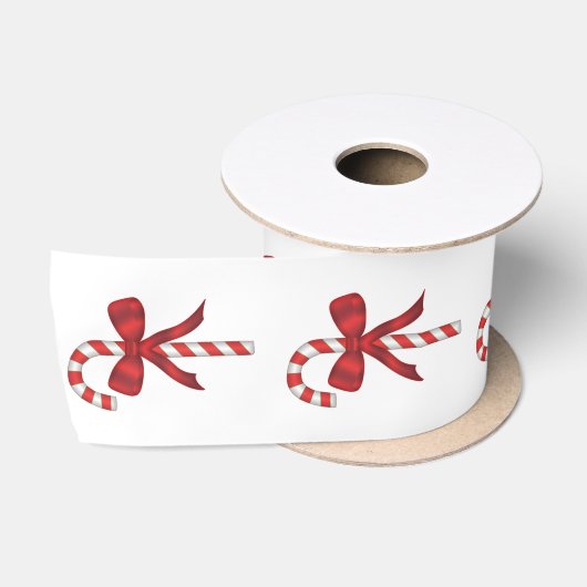 Kerst Kerst Kerststokje met Rode Strik Satijnen Lint (Spoel)