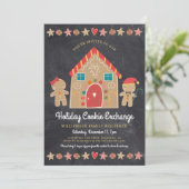 Kerst-kerst-koekjesuitwisseling in het ontbijt kaart (Staand voorkant)