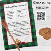 Kerst-kerst met recept - groene zwarte toneelcartr theedoek