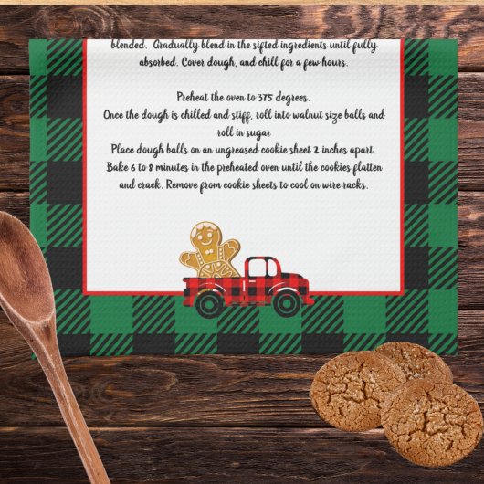 Kerst-kerst met recept - groene zwarte toneelcartr theedoek