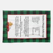 Kerst-kerst met recept - groene zwarte toneelcartr theedoek (Horizontaal)