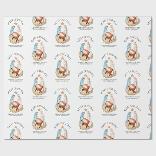 Kerst Kerst Religieus Inpakpapier (Vlak)