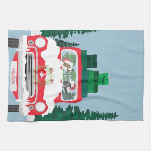 Kerst-kerst rond de kust theedoek (Horizontaal)