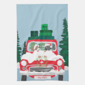 Kerst-kerst rond de kust theedoek (Verticaal)