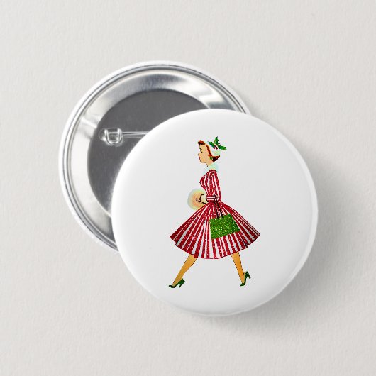 kerst - kerst ronde button 5,7 cm (Voorkant /achterkant)