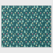 Kerst Kerst Wijnliefhebber Cadeaupapier (Vlak)