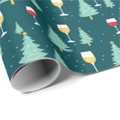 Kerst Kerst Wijnliefhebber Cadeaupapier (Rol Hoek)