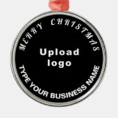 Kerst-kerst-zwarte ronde-versiering metalen ornament (Voorkant)