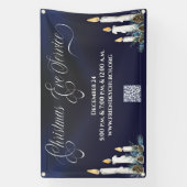 Kerst Kerstavond QR Code Candlelight Service Spandoek (Verticaal)